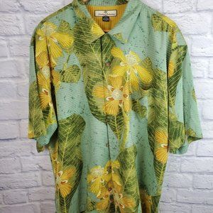 XL Tommy Bahama X-Large Hawaiian Shirt 75 Silk 25 Cotton Hibiscus Large Florals